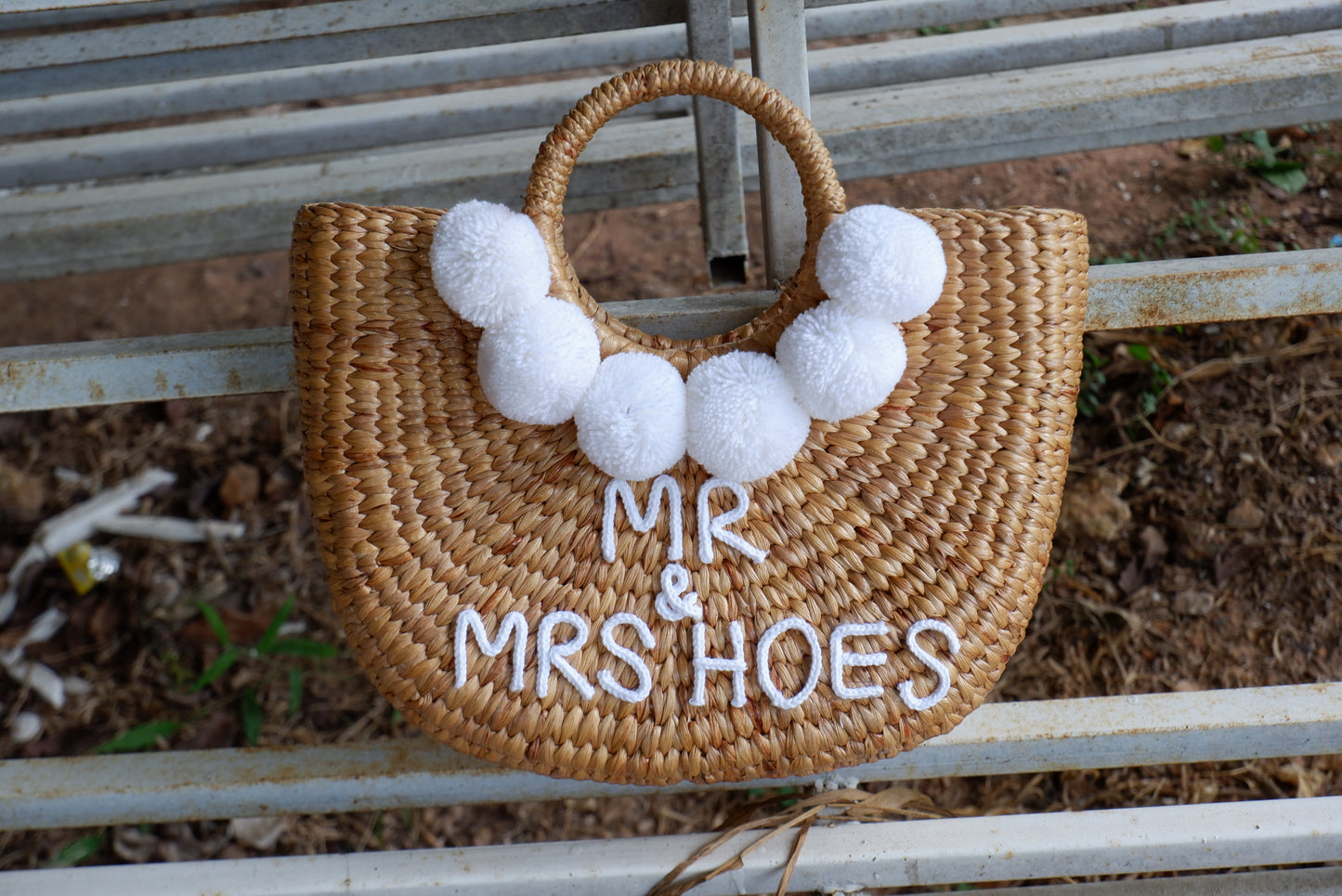 Wedding bag and shoes to match, Set wedding shoes and straw bag matching
