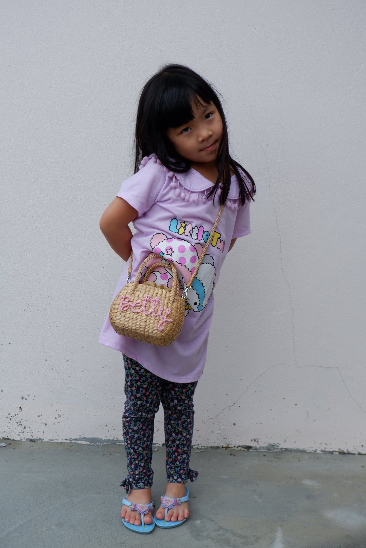 personalized kids straw bag, Little girl purse, wicker handbag for little girl, easter gift bags