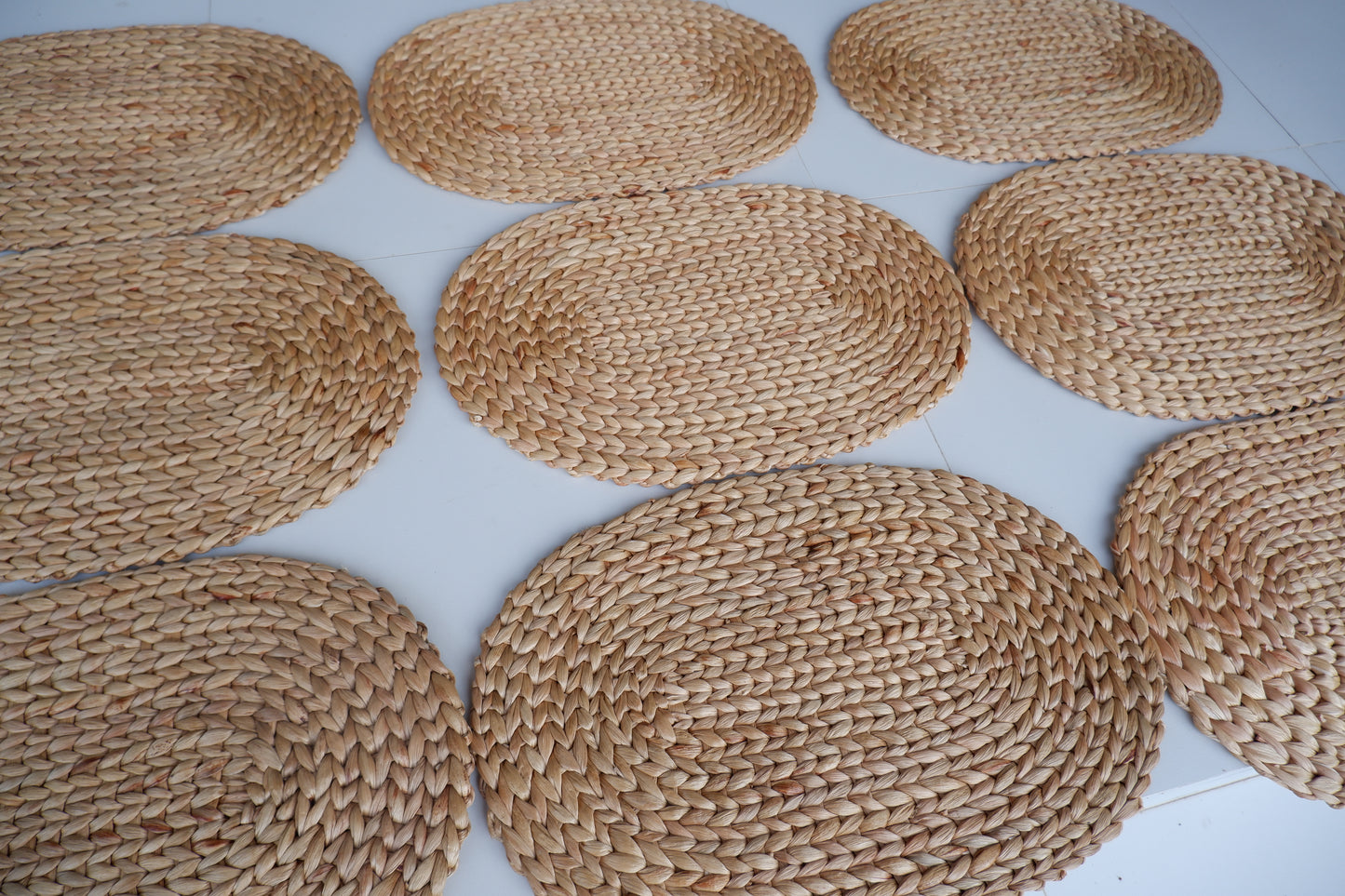 30*50cm) Set of 4, Set of 6, Oval Natural Placemats Set, Straw Wicker Placemats, Woven Placemats Rattan and Wicker, Water Hyacinth Placemats