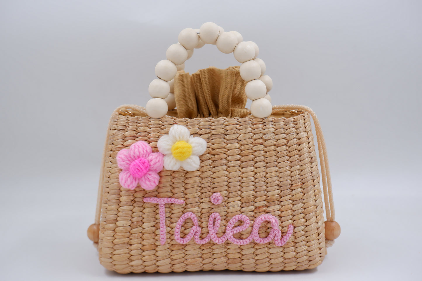 flower girls gift purse for kids straw bag for toddler little girl