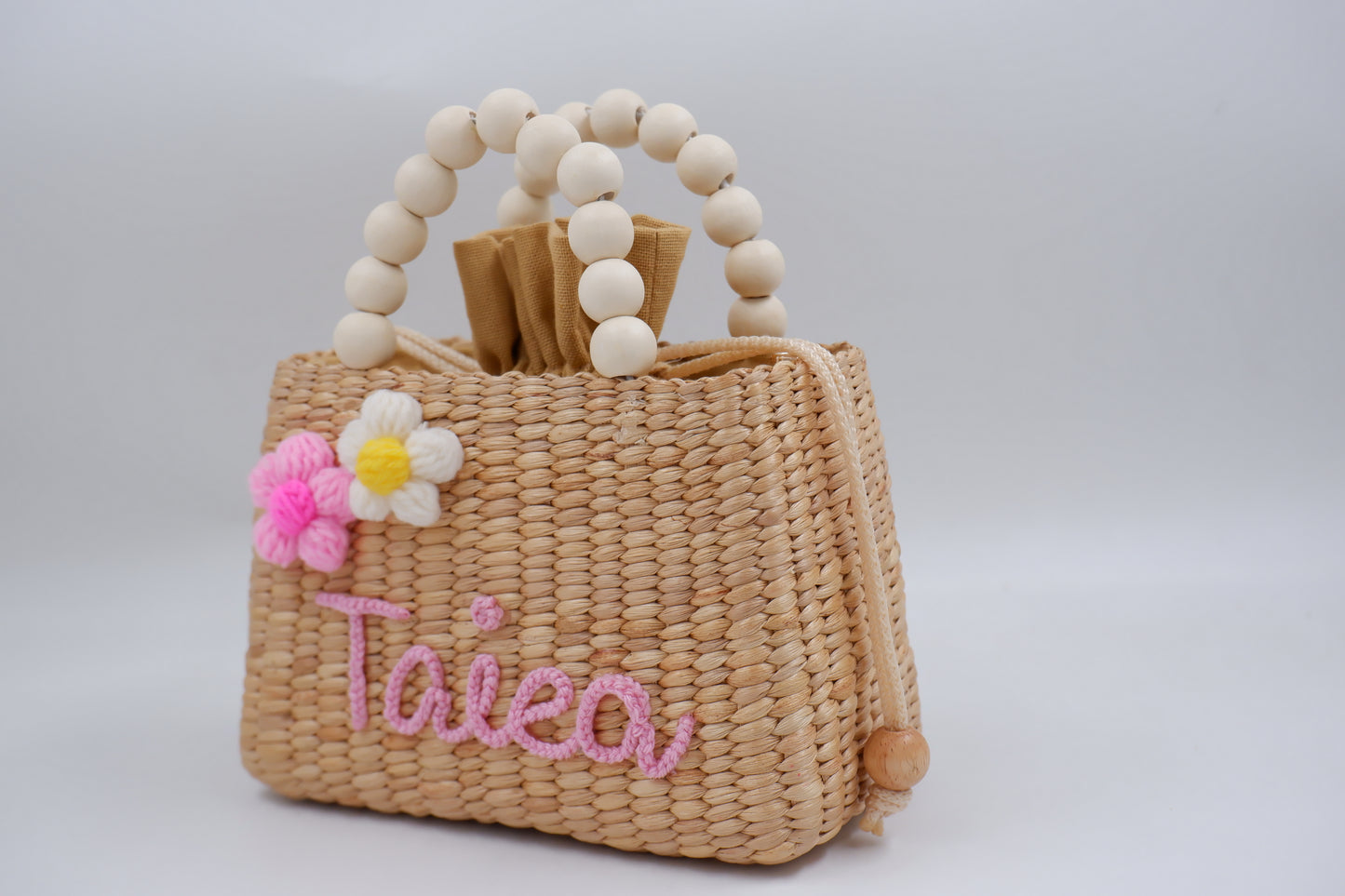 flower girls gift purse for kids straw bag for toddler little girl