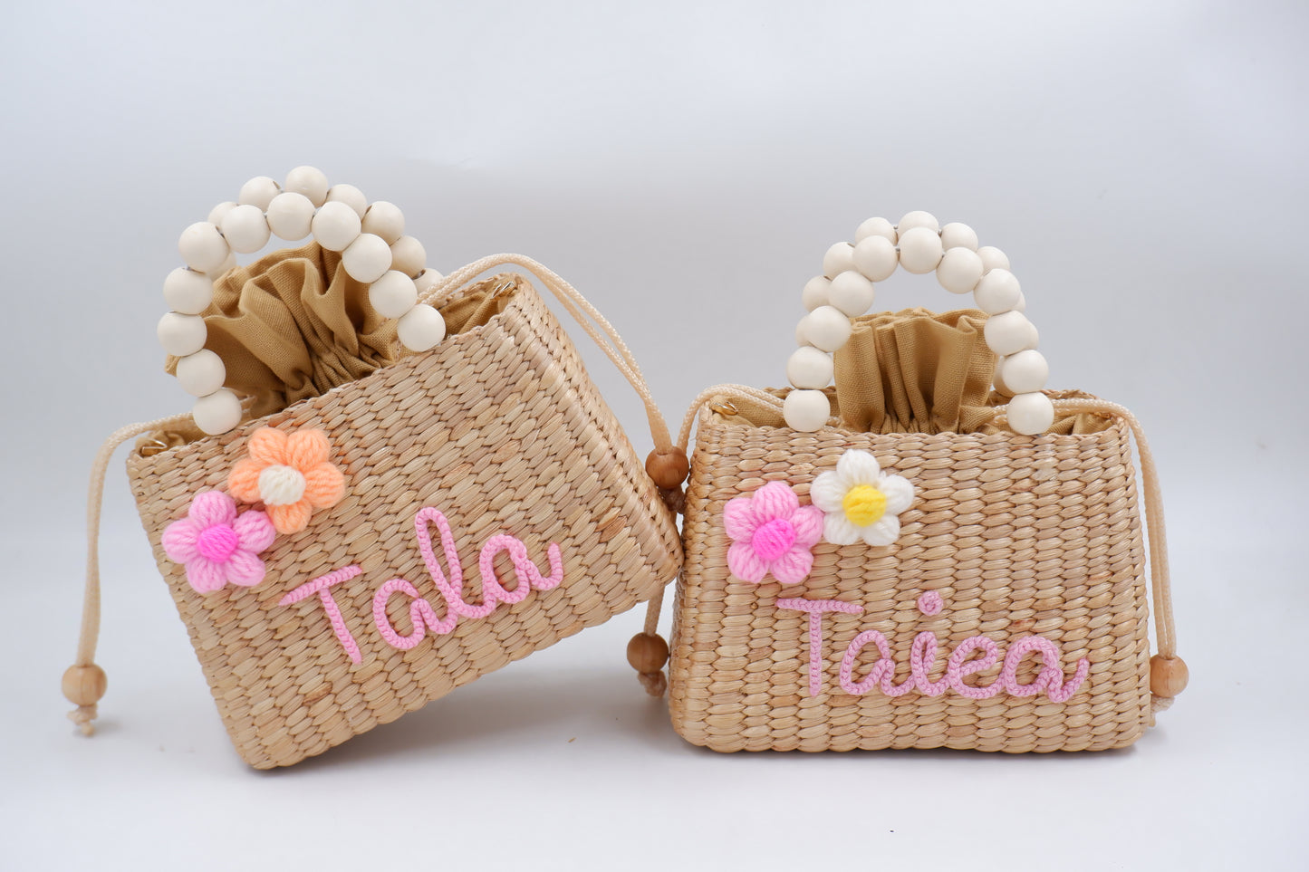 flower girls gift purse for kids straw bag for toddler little girl