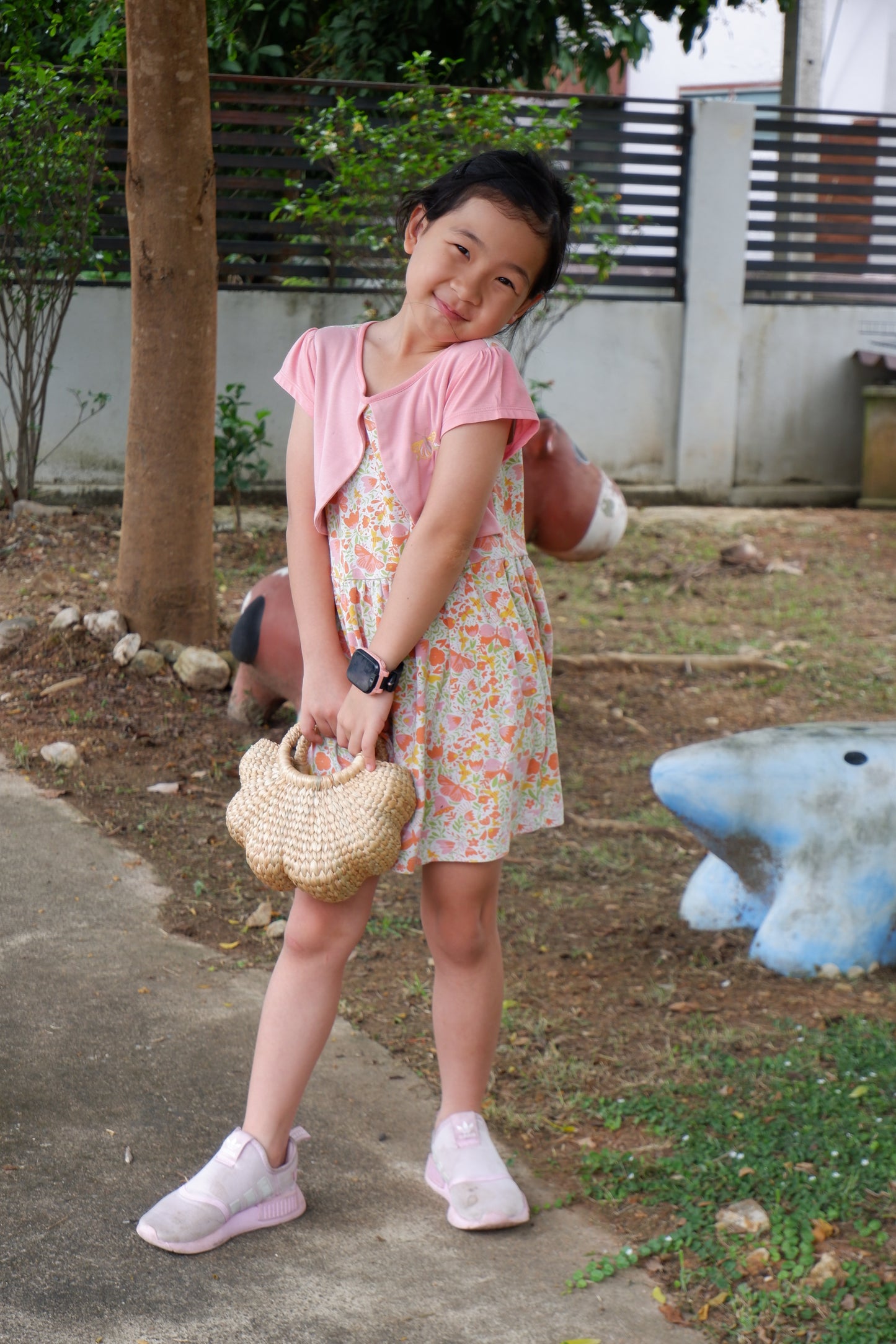Handwoven Flower Straw Purse for Little Girl Bag