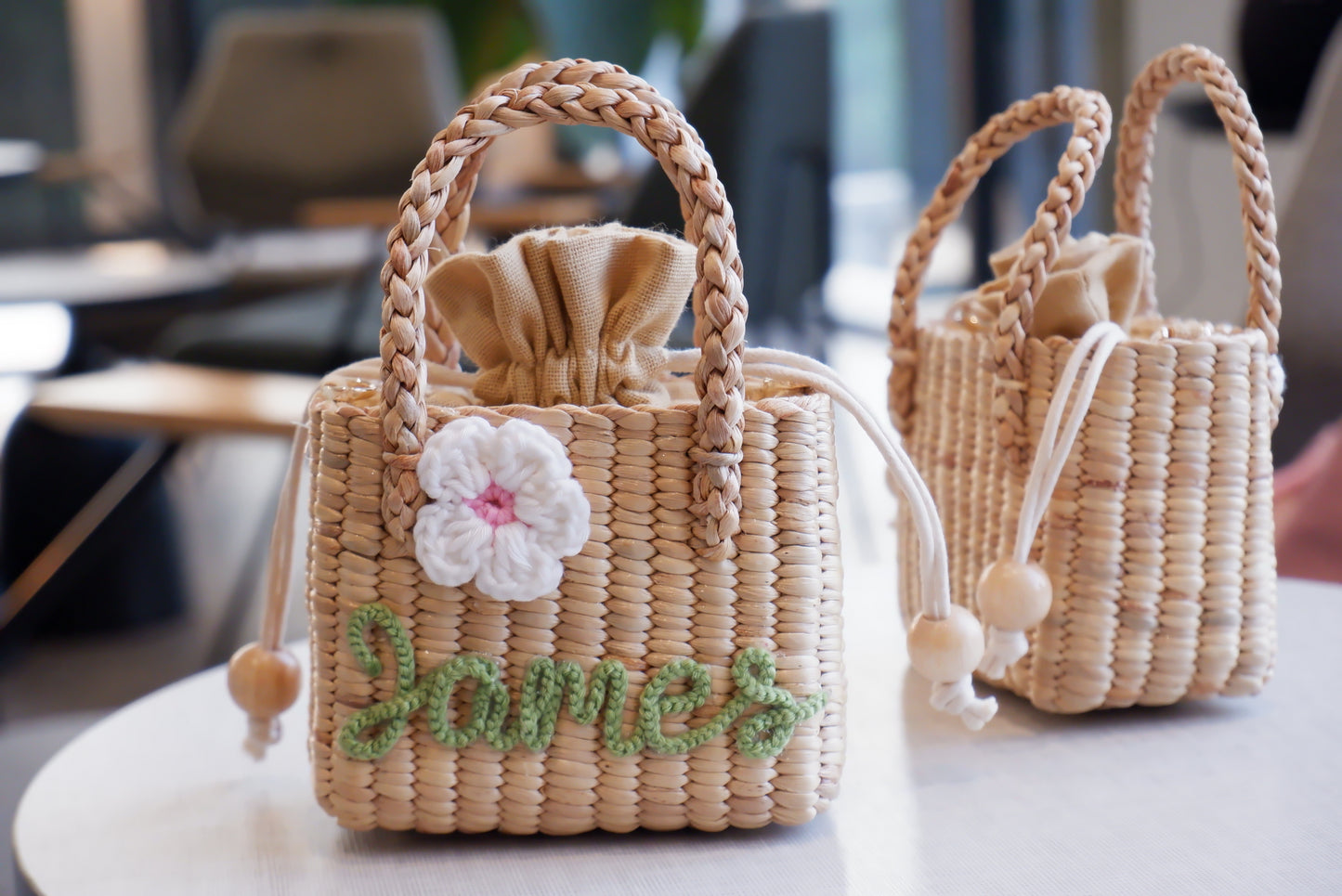 flower girl gift, gift for girl, monogram kids bag, girl straw purse
