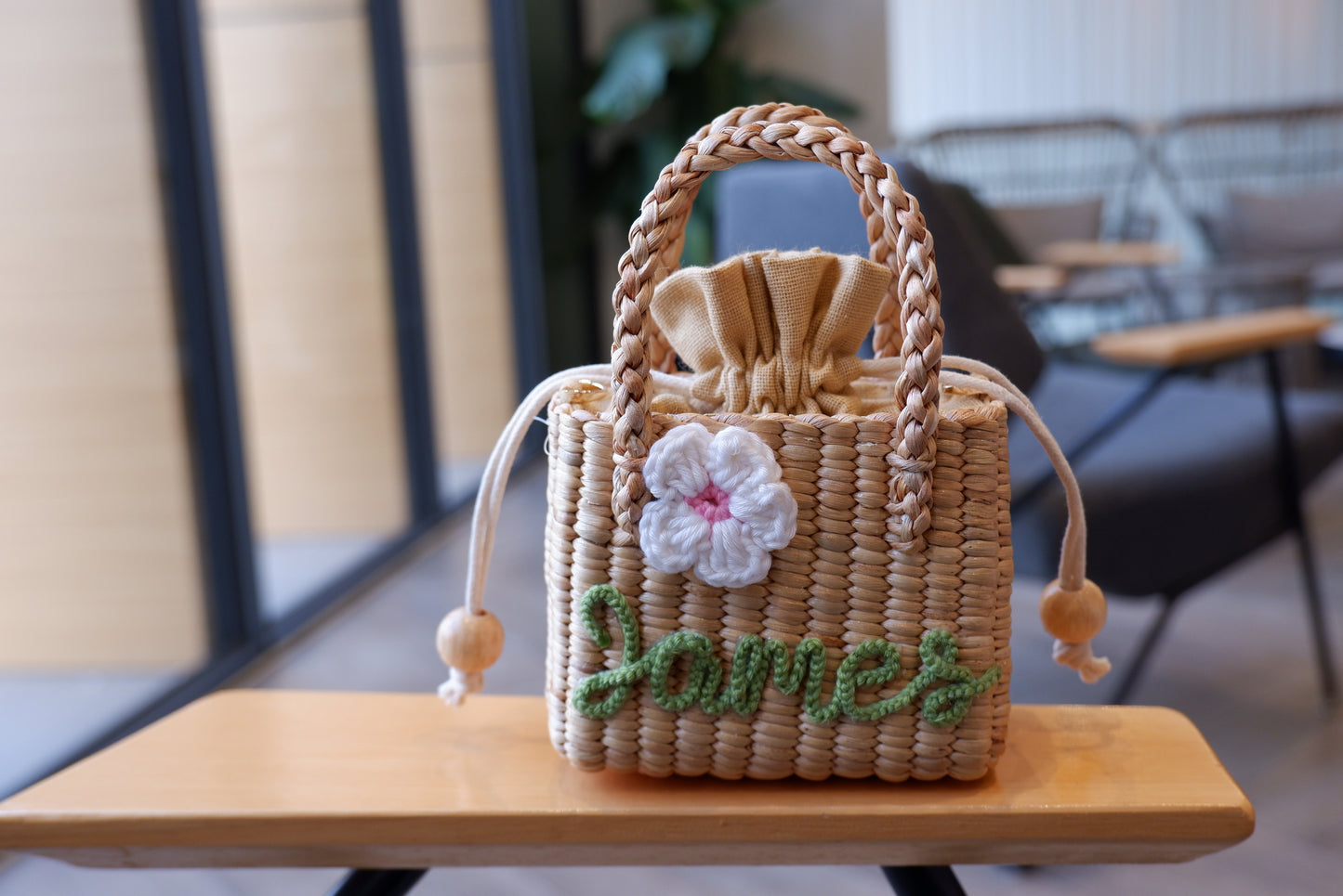 flower girl gift, gift for girl, monogram kids bag, girl straw purse