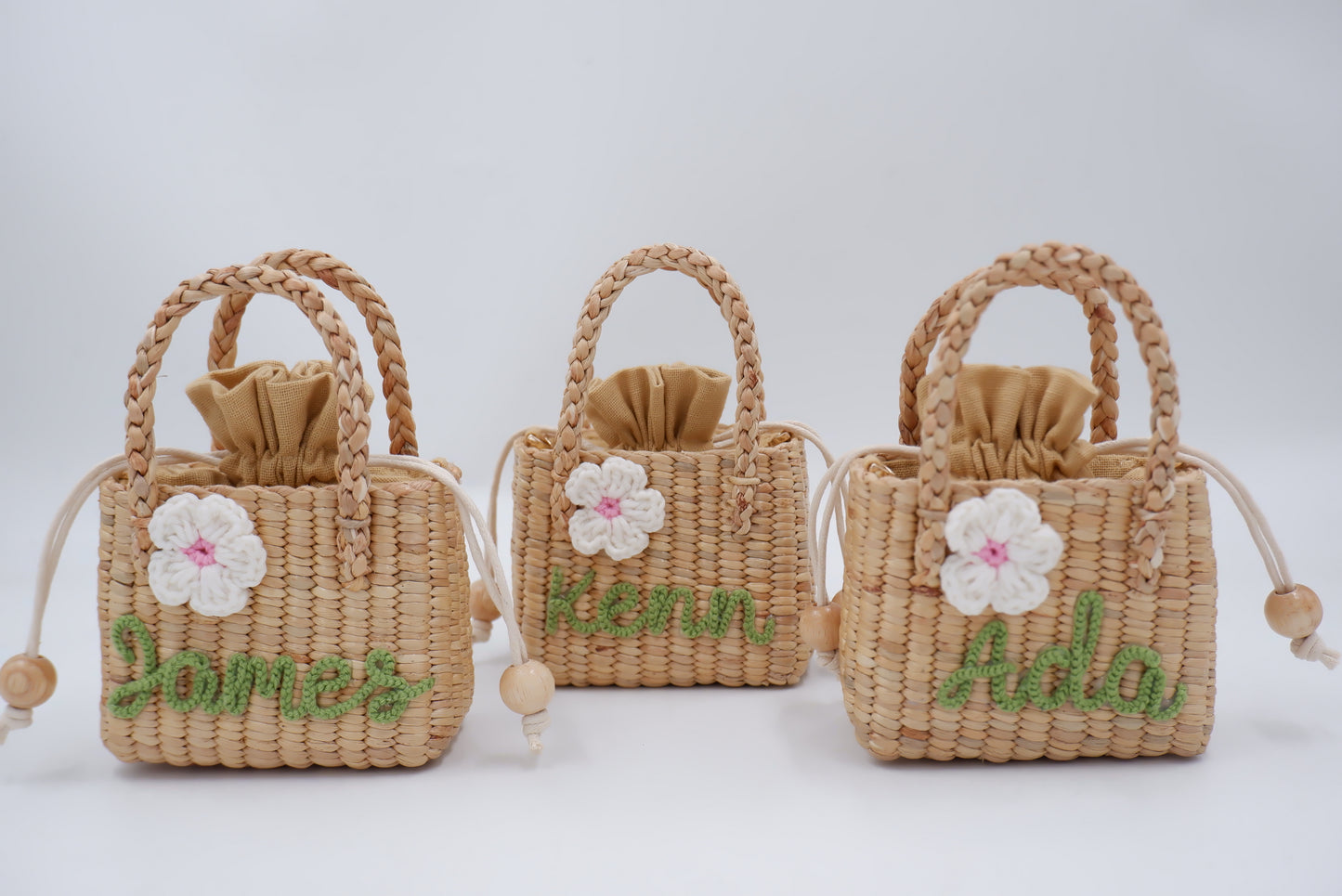 flower girl gift, gift for girl, monogram kids bag, girl straw purse