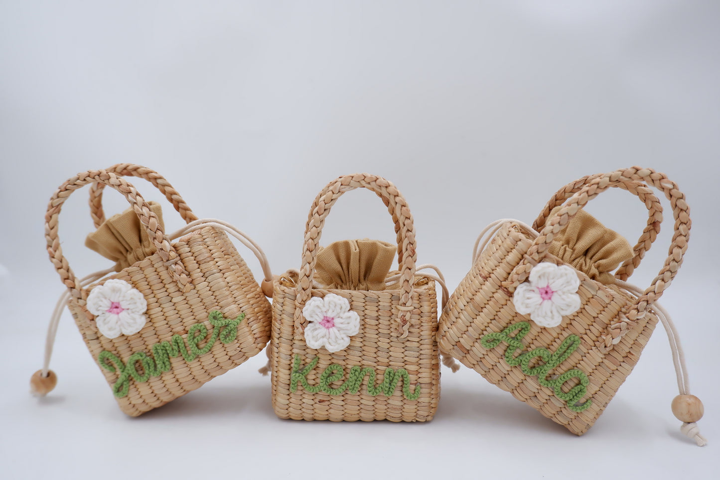 flower girl gift, gift for girl, monogram kids bag, girl straw purse