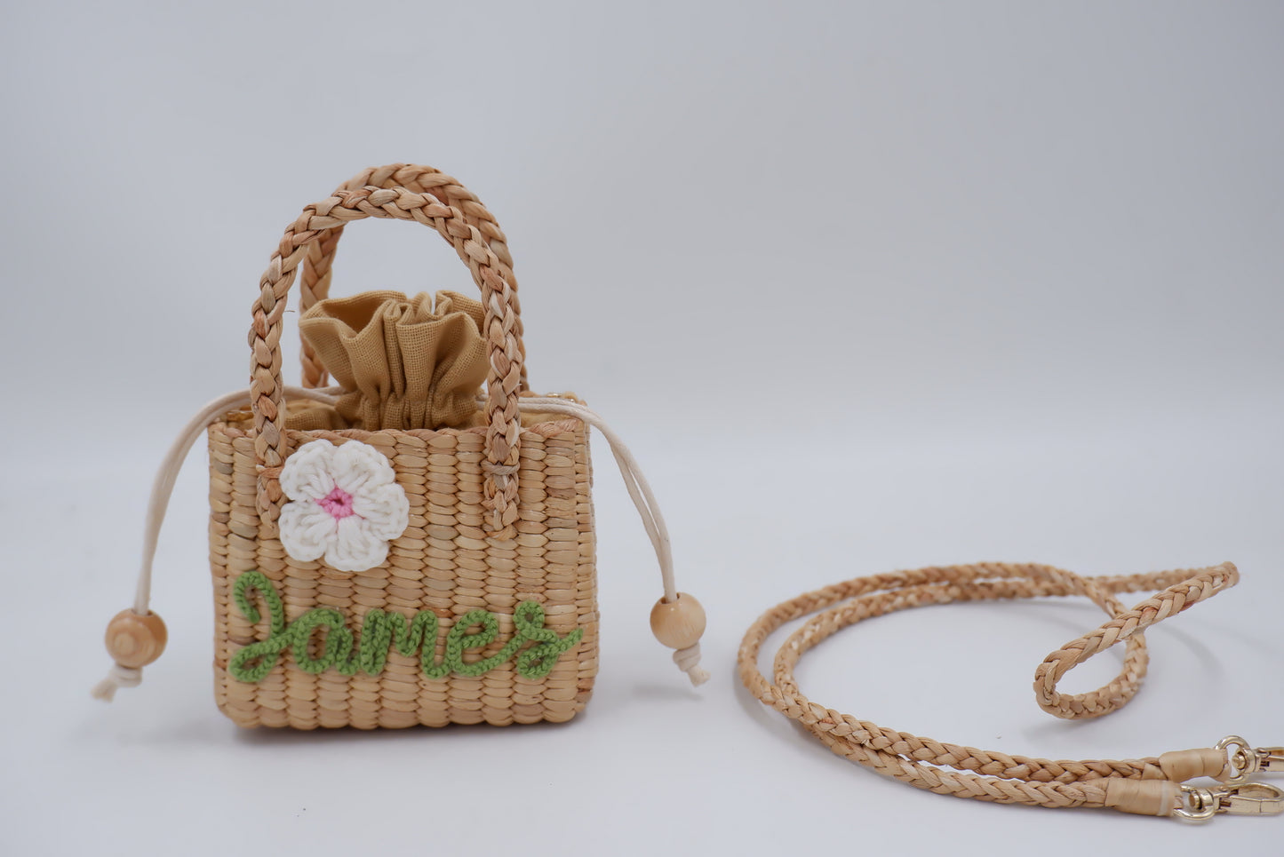 flower girl gift, gift for girl, monogram kids bag, girl straw purse
