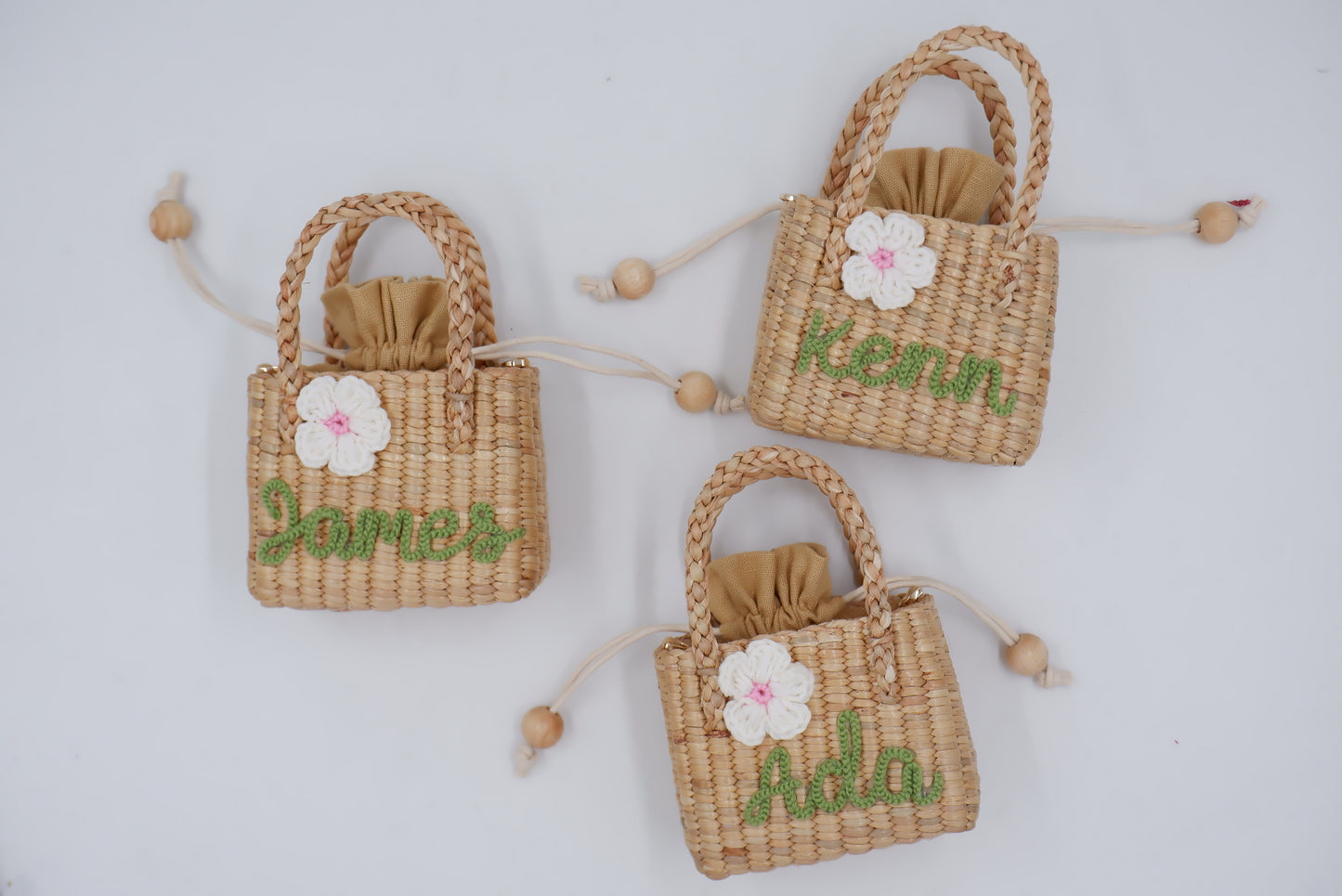 flower girl gift, gift for girl, monogram kids bag, girl straw purse