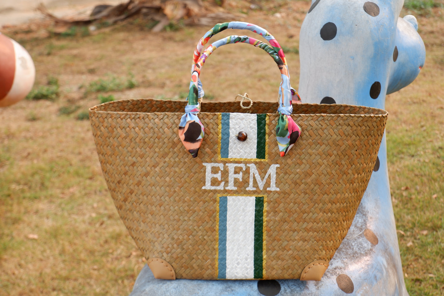 Personalized Straw beach tote bag, bridesmaid party, Wedding Gift