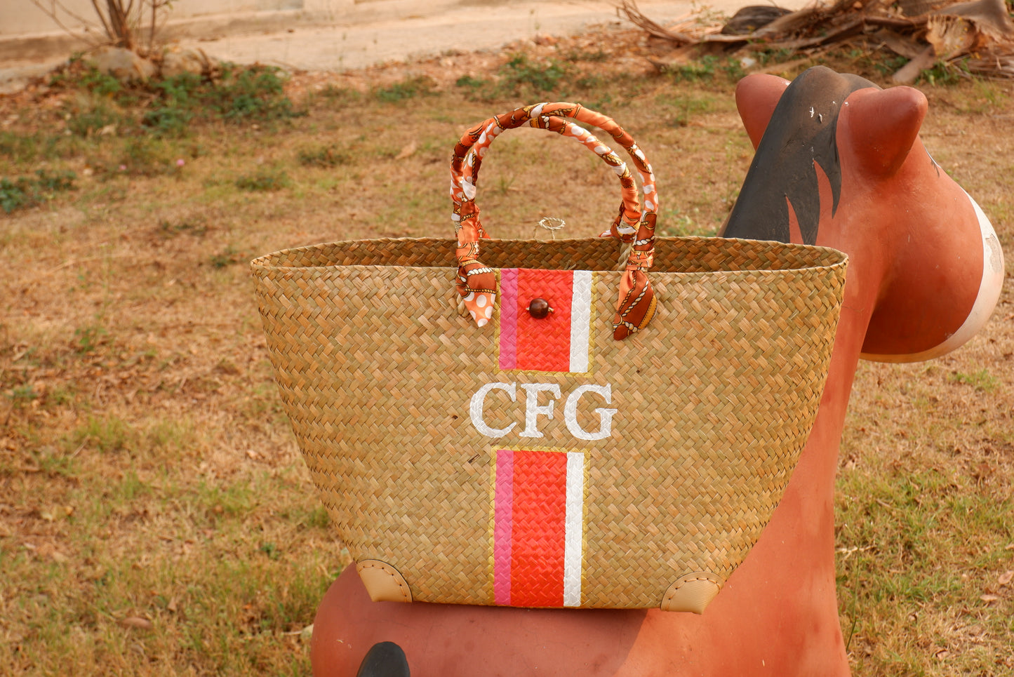 monogram bridesmaids tote , straw beach bag , wedding favour bags