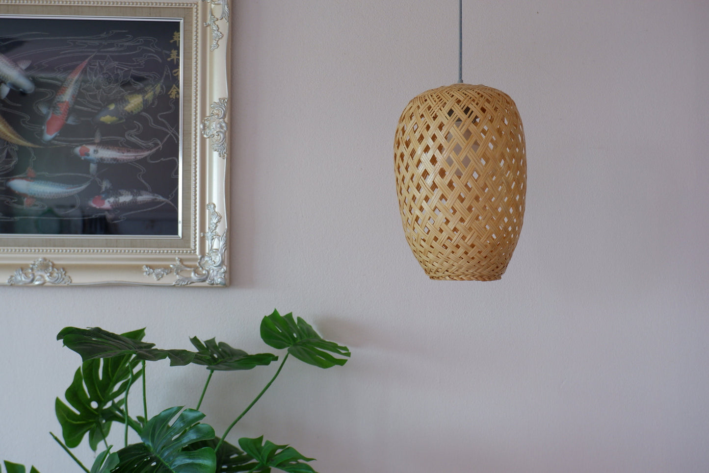 L size) Bamboo pendant light
