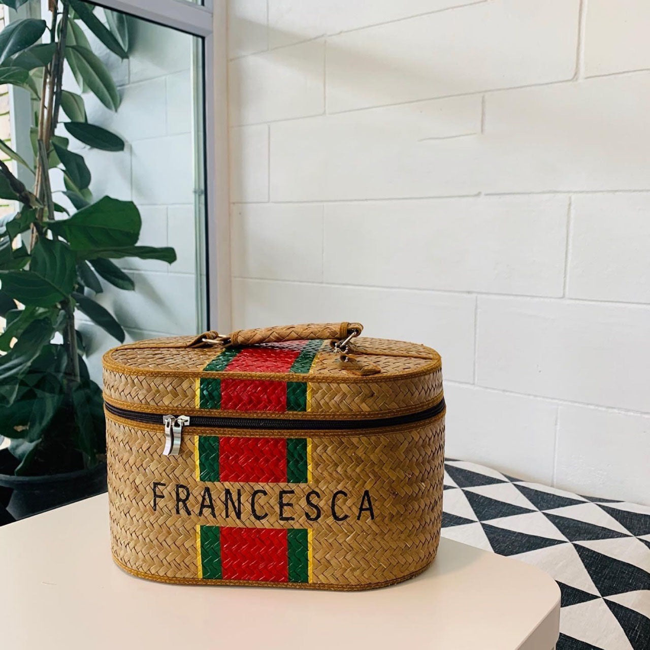 straw bag monogram Beach bag Bridesmaid gift – nornorbag