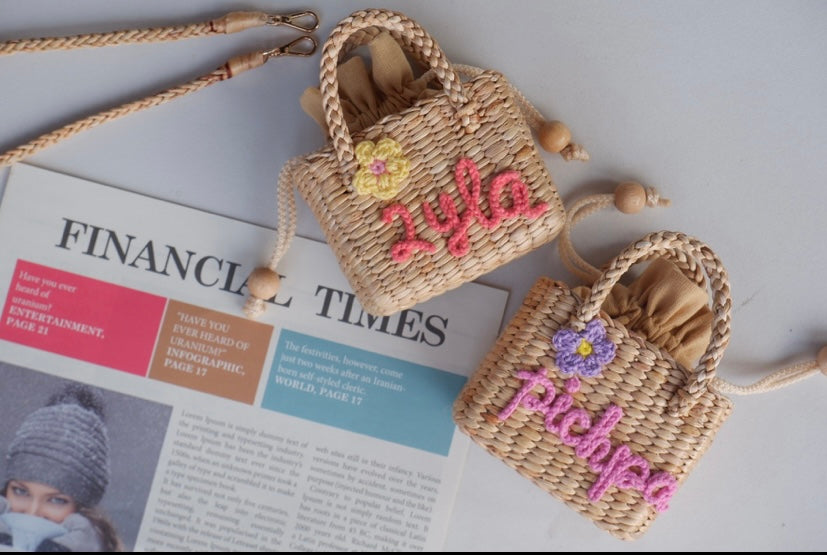 Kids Persolnalized straw bag