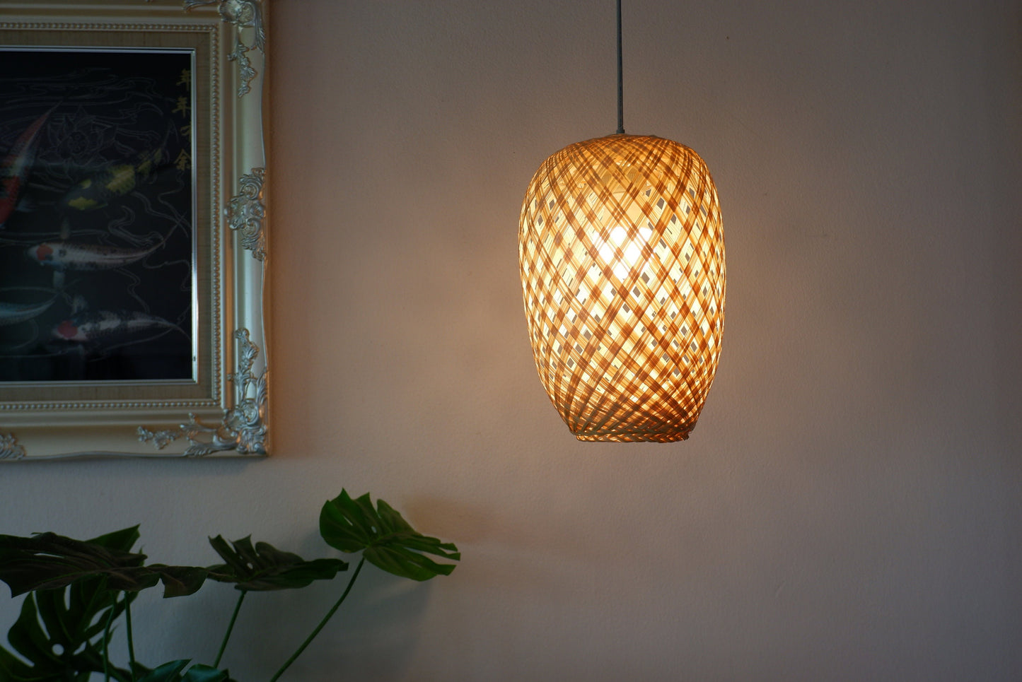 L size) Bamboo pendant light