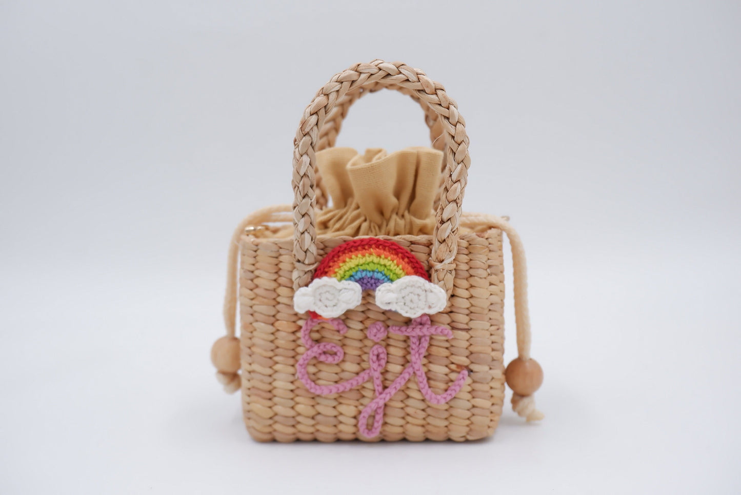 Kids bag personalized straw bag girls purse
