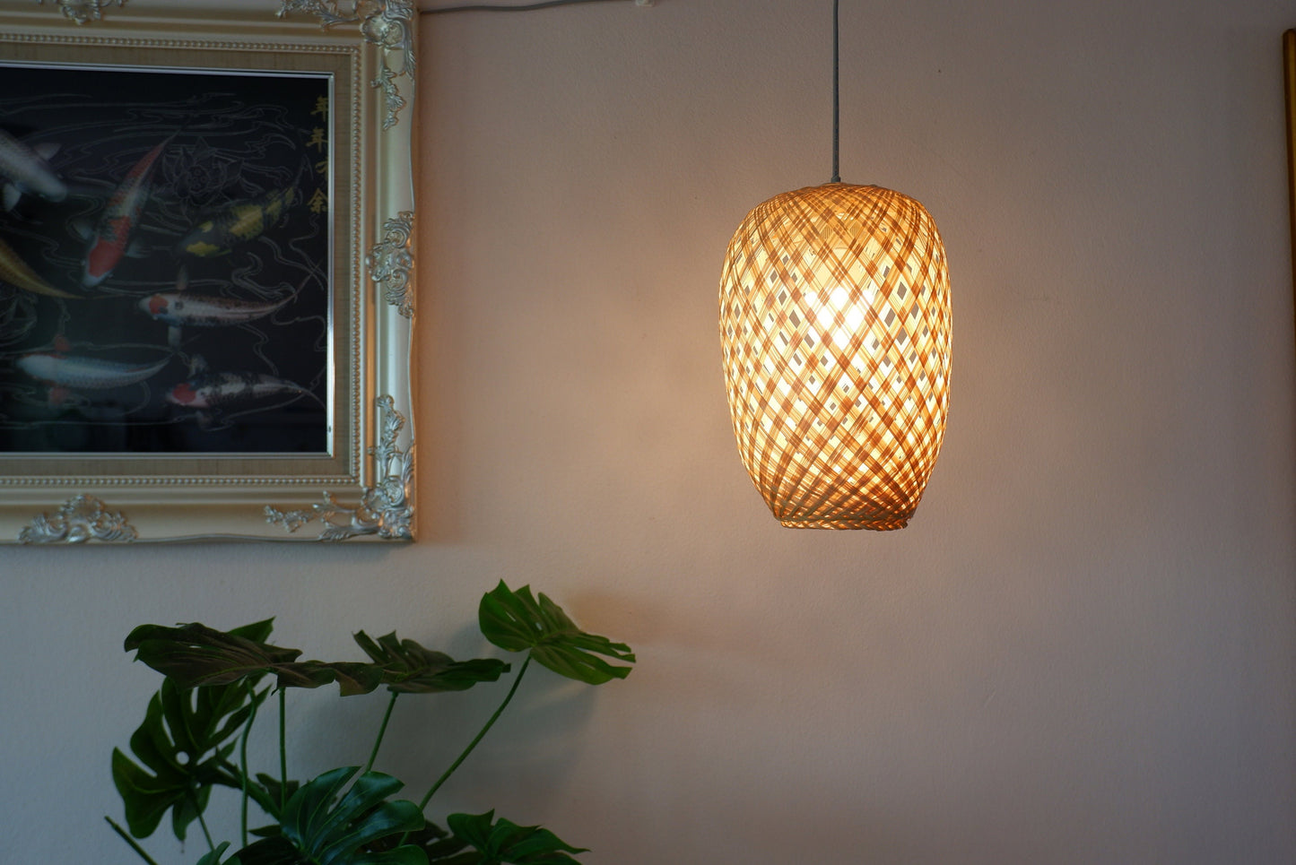 L size) Bamboo pendant light