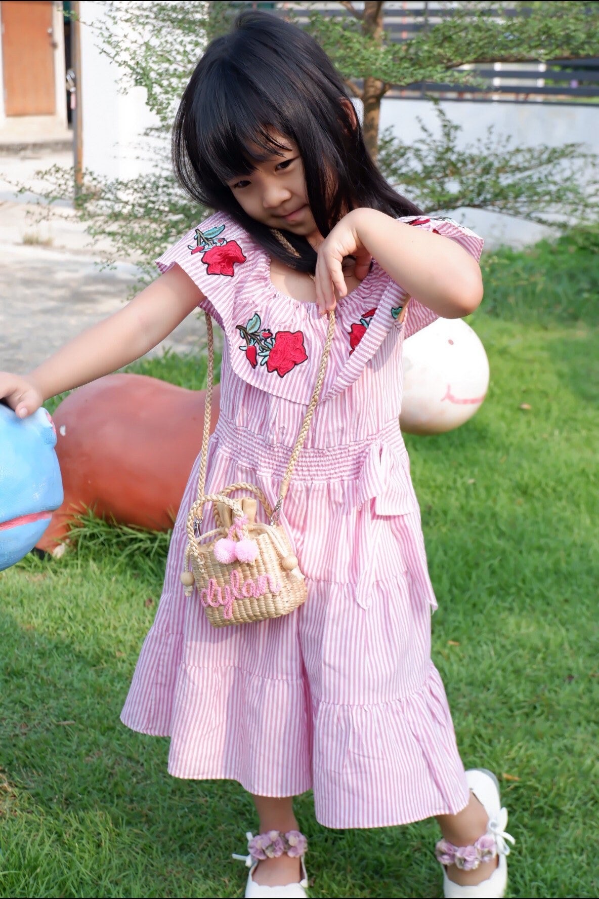 Personalized Bag, Kids bag, Pom Pom Clutch, Little Girl Purse, Girls Purse