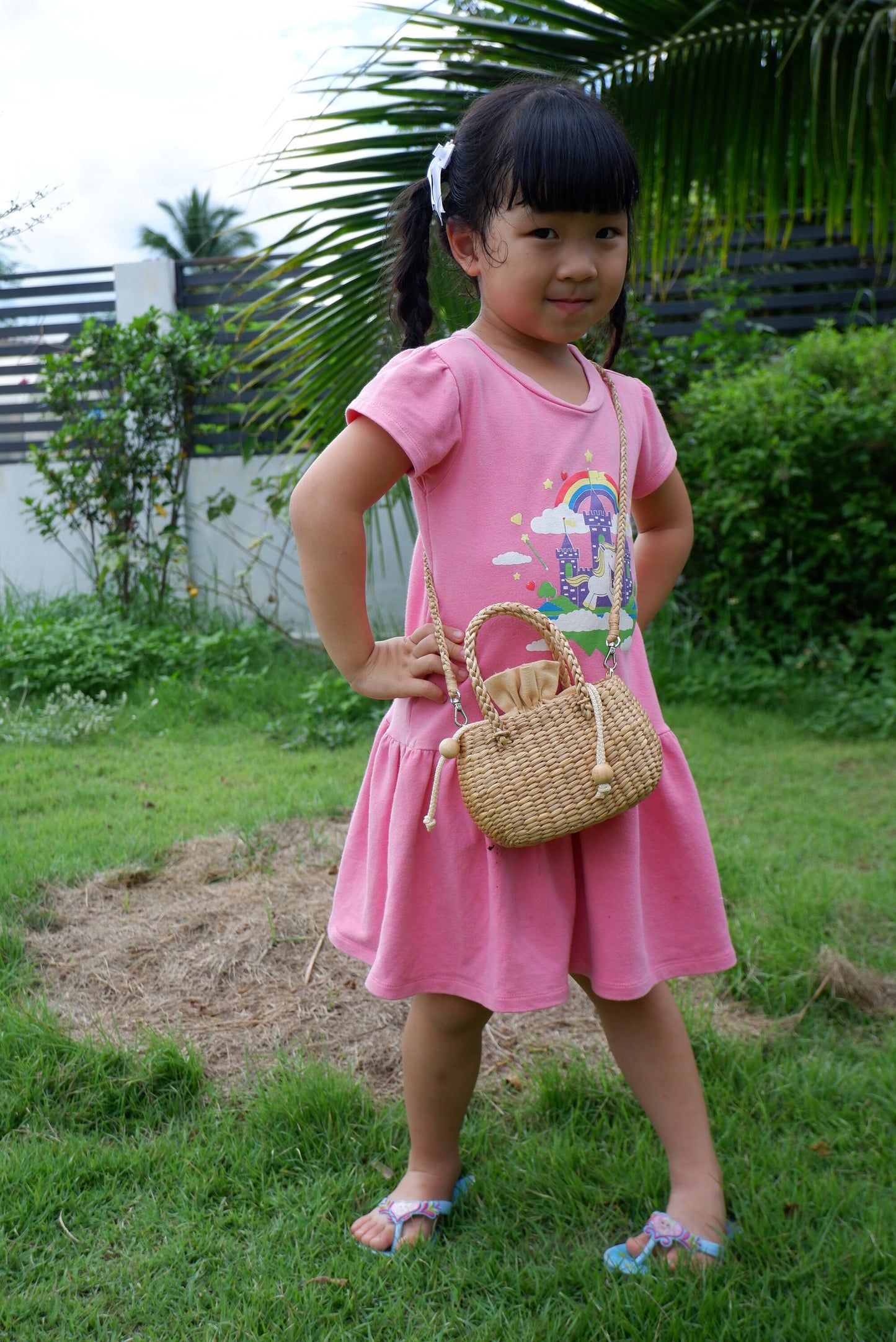 Kids bag, little girl purse, straw handbags for girl