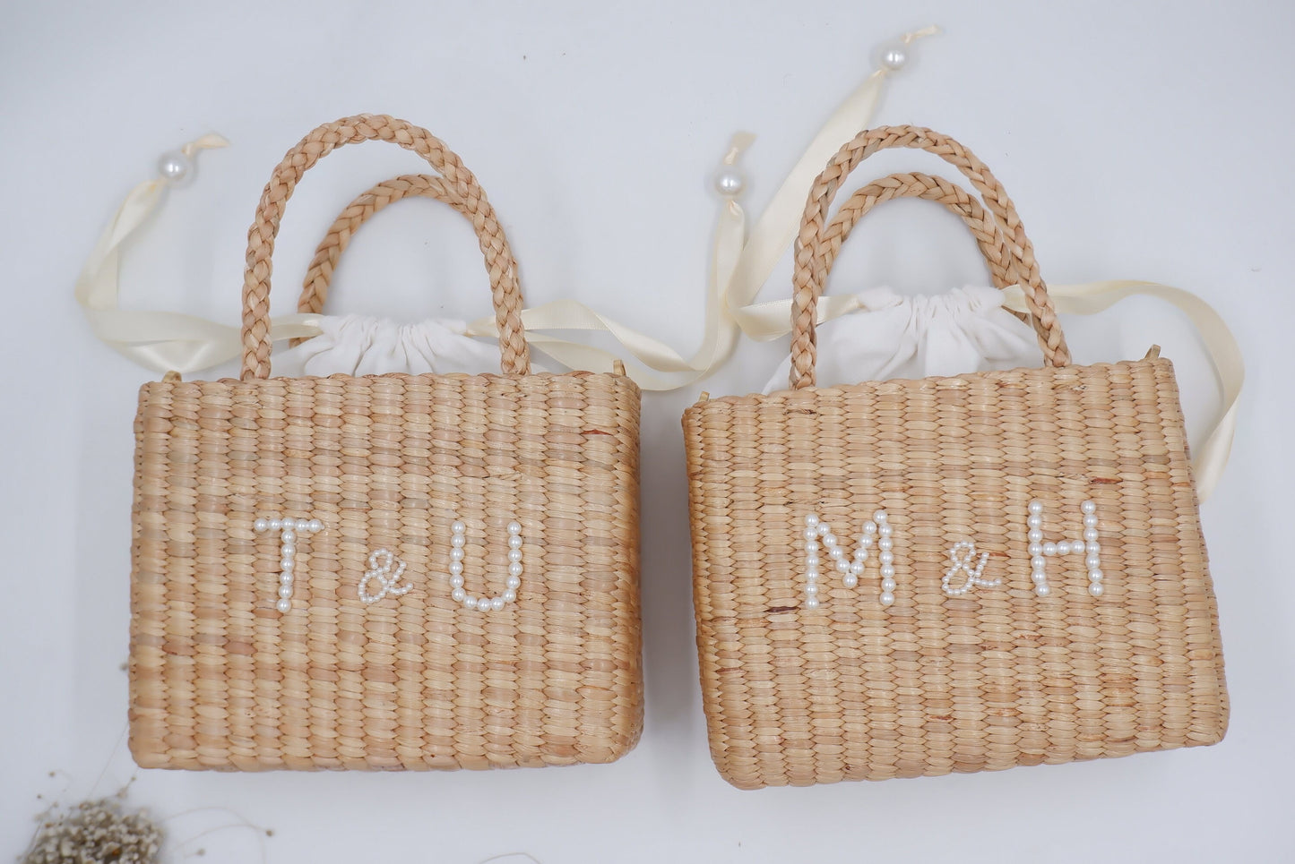 Bride pearl bag Bride bag Personalized Bride Pearl Straw Shoulder Bag
