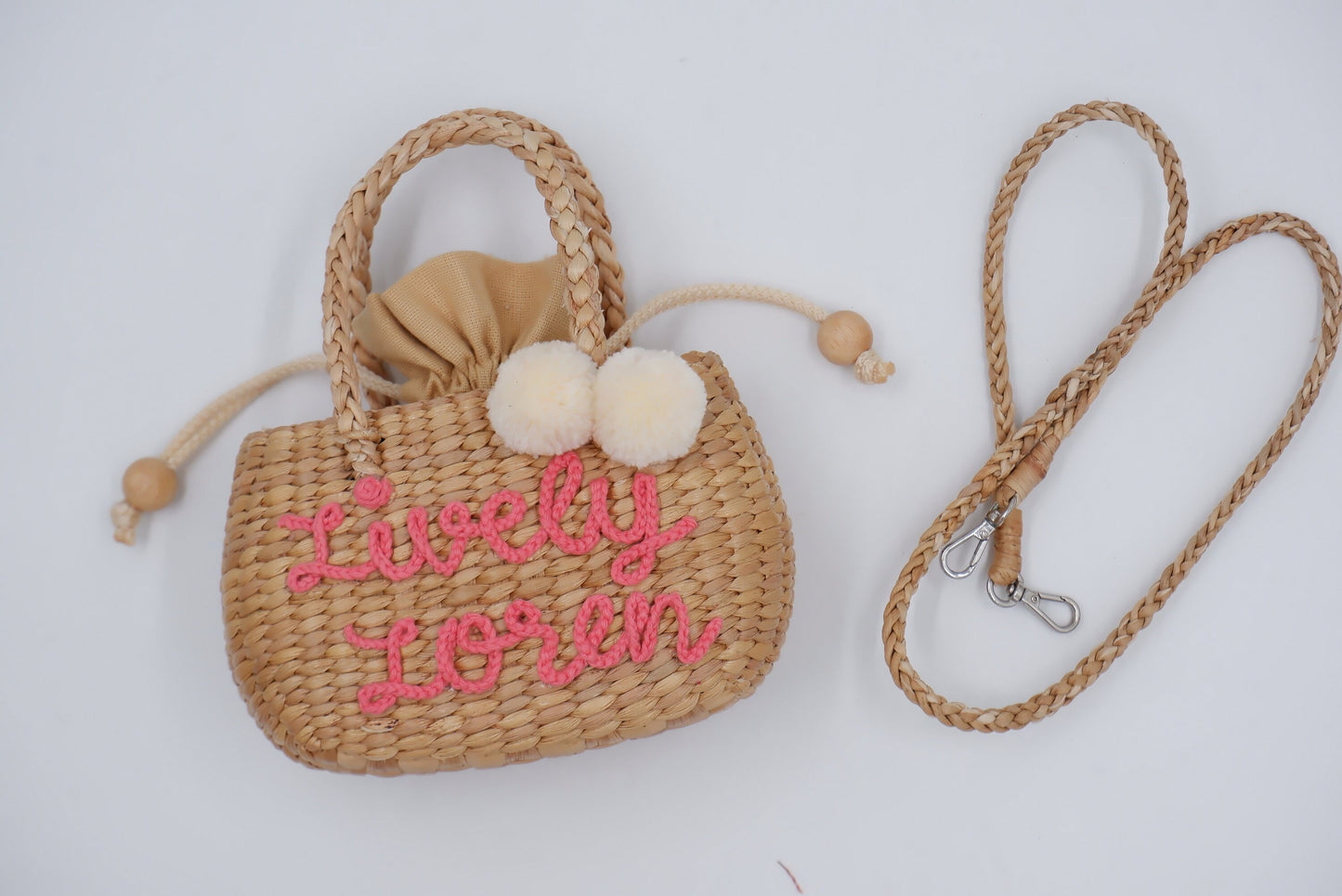 Bag for little girls with pompom