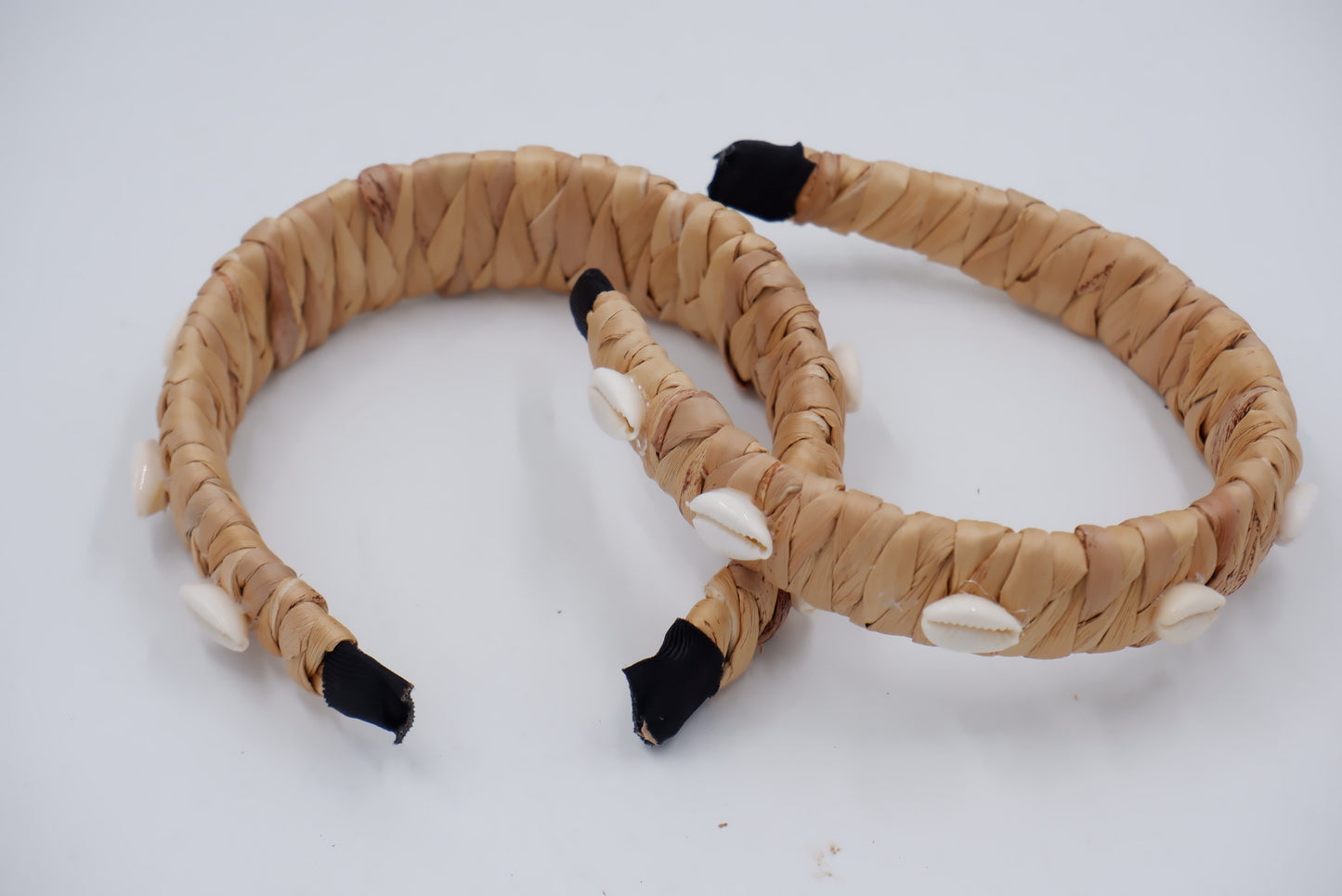 Bohemian Straw Headband – Handmade Woven Water Hyacinth Shell Top Knot Hair hat Accessory