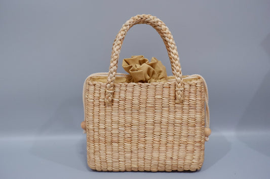 Handmade Water Hyacinth Bag | Natural Woven Boho Handbag for Women | Thai Handmade Purse