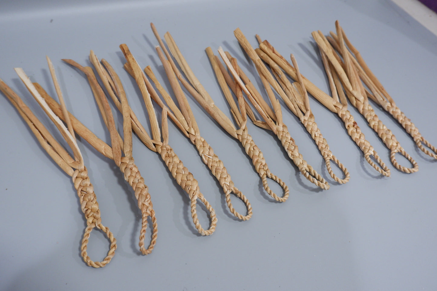Handwoven Water Hyacinth Cat Wand Toy | Natural Pet Toy for Cats, Rabbits & Small Pets