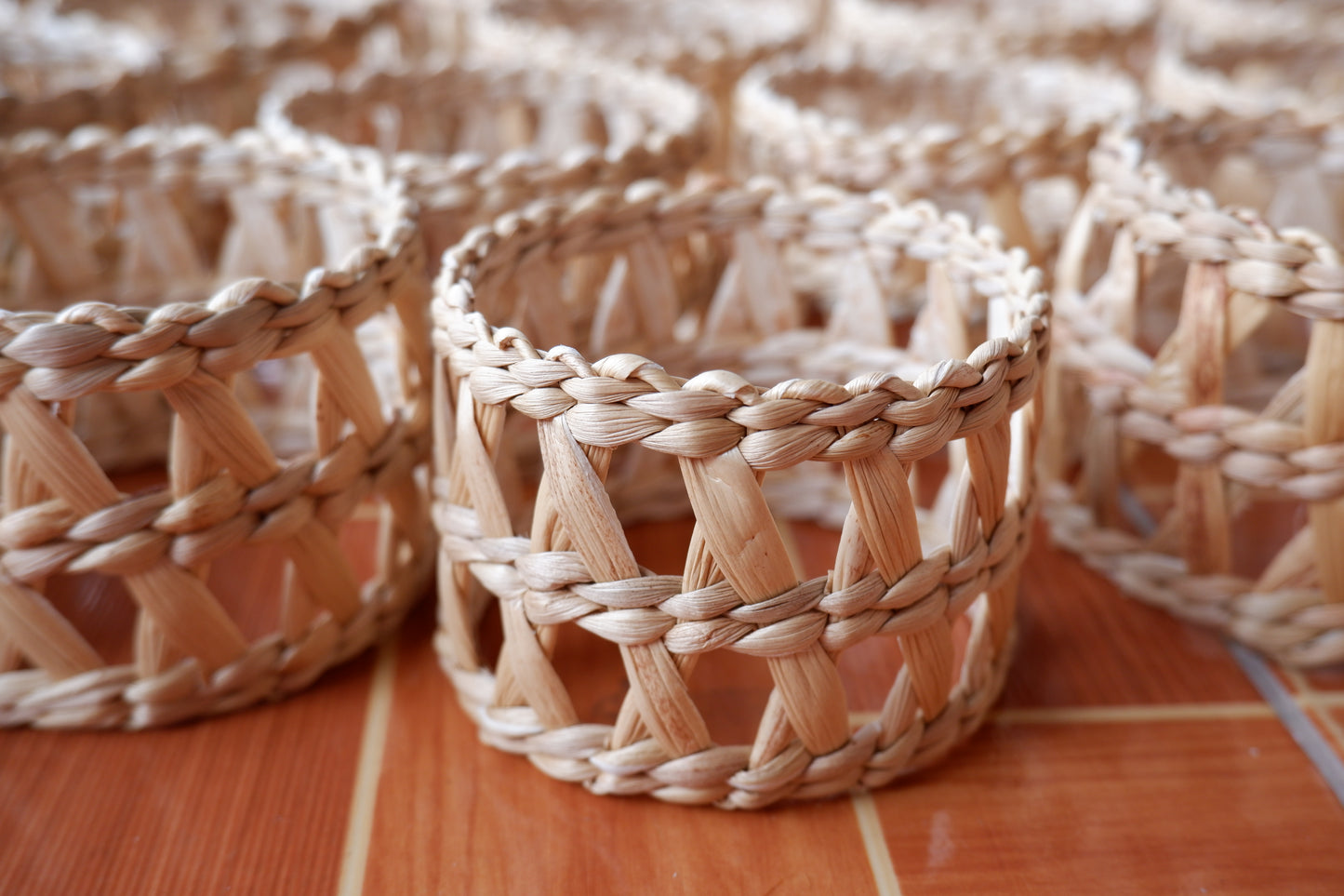 Custom Vintage Woven Wicker Wrapped Glass, Woven Seagrass Coasters (only seagrass wrapped without glass)