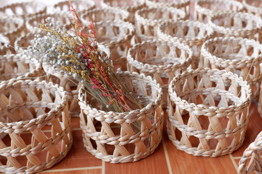 Custom Vintage Woven Wicker Wrapped Glass, Woven Seagrass Coasters (only seagrass wrapped without glass)