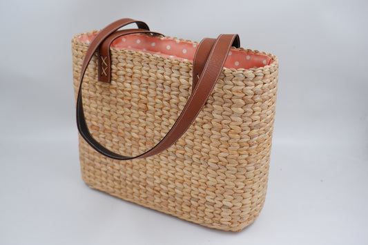 straw and leather handbags seagrass bag