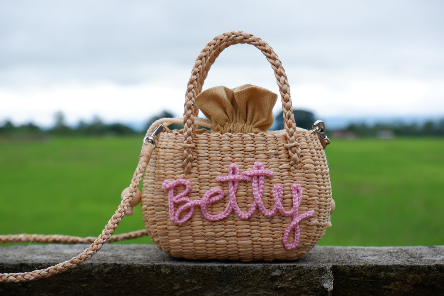 personalized kids straw bag, Little girl purse, wicker handbag for little girl, easter gift bags