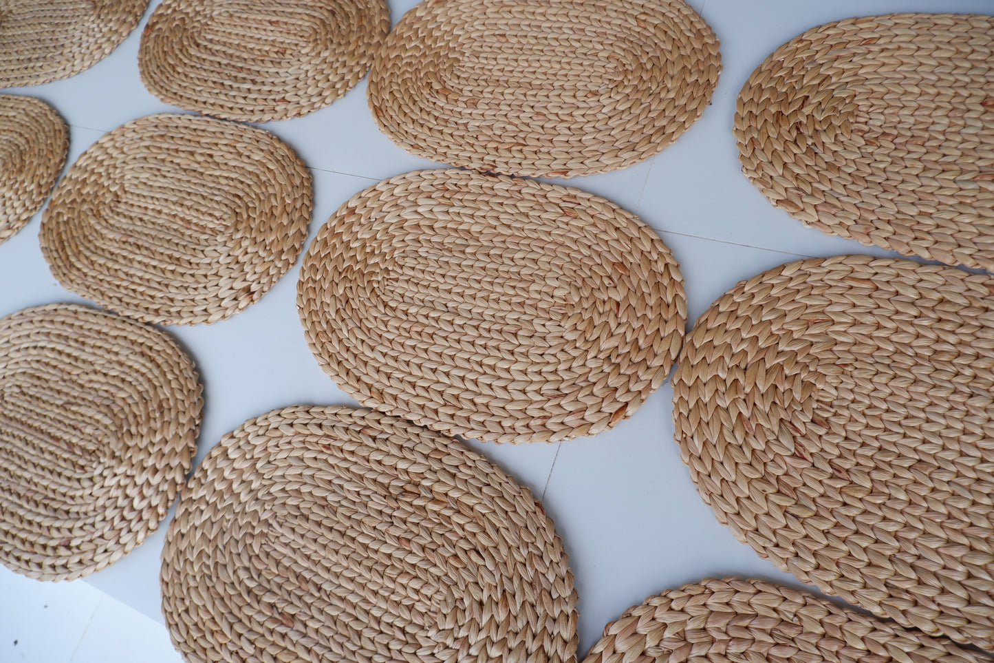 30*50cm) Set of 4, Set of 6, Oval Natural Placemats Set, Straw Wicker Placemats, Woven Placemats Rattan and Wicker, Water Hyacinth Placemats