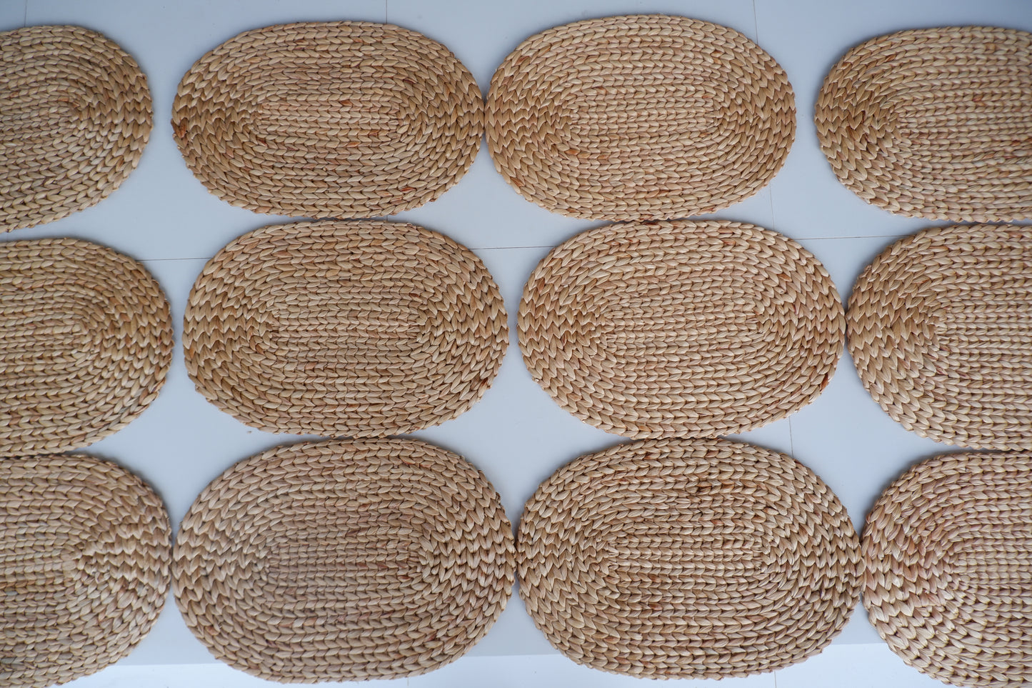 30*50cm) Set of 4, Set of 6, Oval Natural Placemats Set, Straw Wicker Placemats, Woven Placemats Rattan and Wicker, Water Hyacinth Placemats