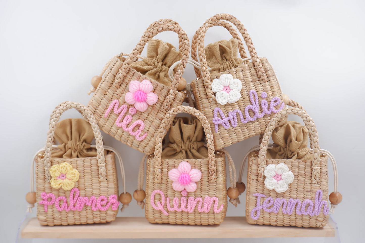 flower girls gift purse for kids straw bag for toddler little girl gifts