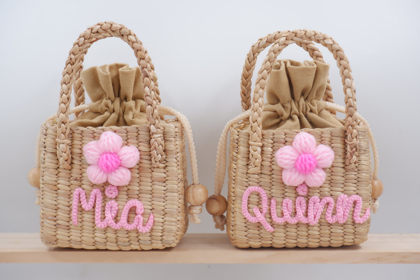 flower girls gift purse for kids straw bag for toddler little girl gifts