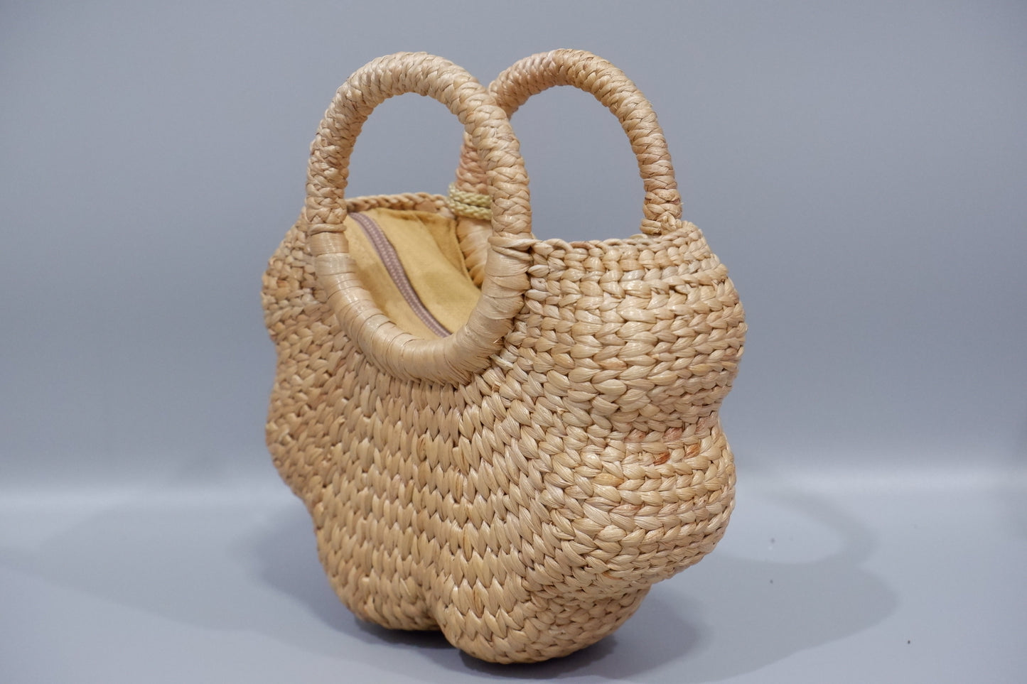 Handwoven Flower Straw Purse for Little Girl Bag