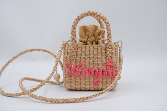 kids purse, kids bag, personalized straw bag, girls purse
