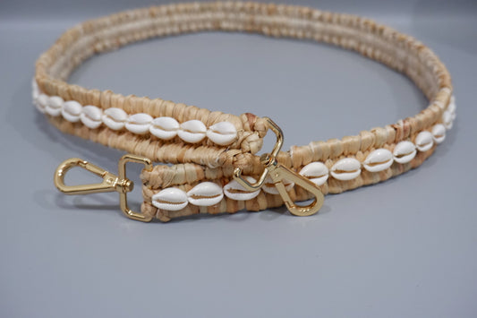 Handmade cowrie shell Crossbody Purse Strap