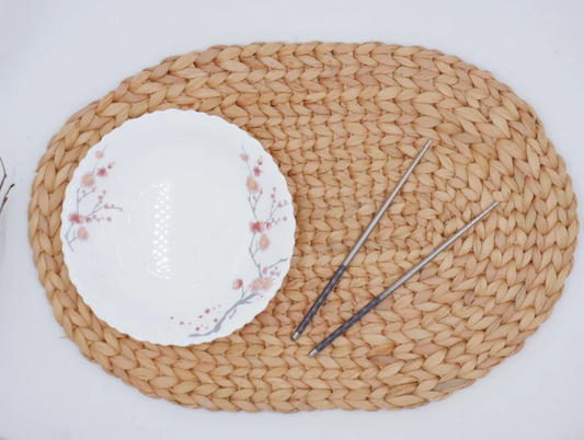 30*50cm) Set of 4, Set of 6, Oval Natural Placemats Set, Straw Wicker Placemats, Woven Placemats Rattan and Wicker, Water Hyacinth Placemats