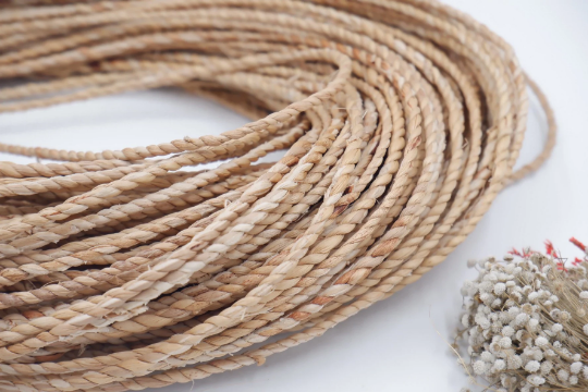 3mm-1bundle (60-75m) twisted water hyacinth cord, natural water hyacinth rope, twisted Rope, decorating weddings, braided rope lace