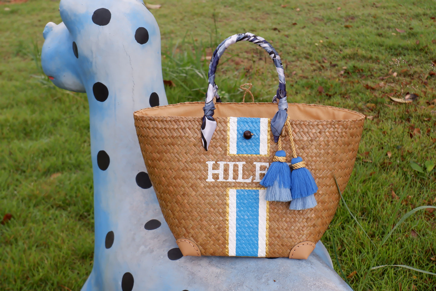 Monogram beach bag Bespoke bachelorette party Bridesmaid gift