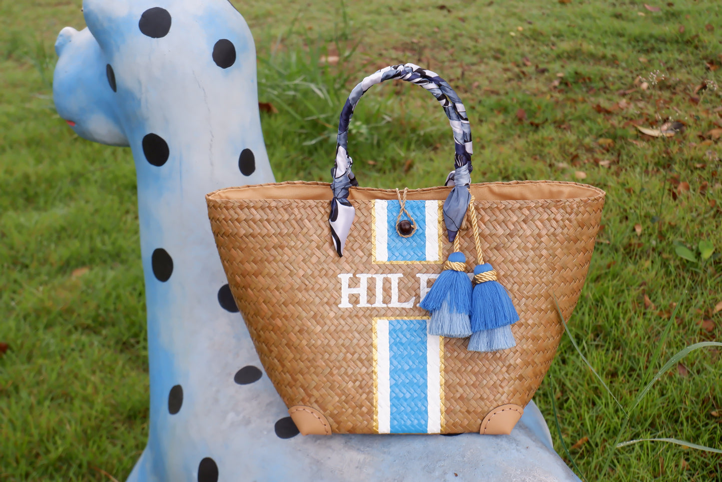 Monogram beach bag Bespoke bachelorette party Bridesmaid gift