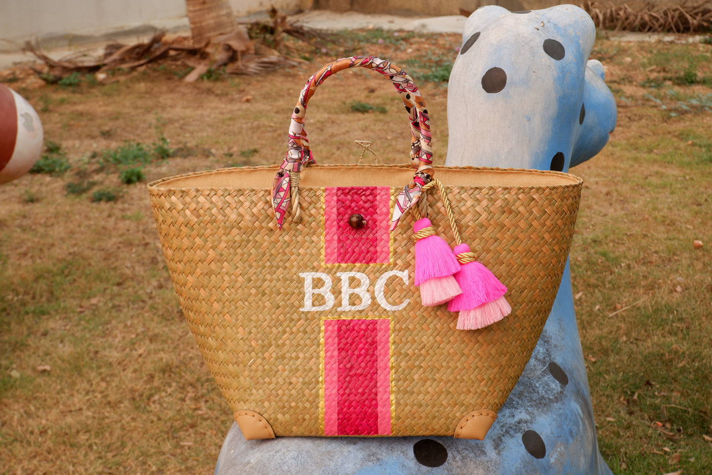 Pink) Bespoke Bridesmaid gift Monogram beach bag Large beach bag Engagement gifts