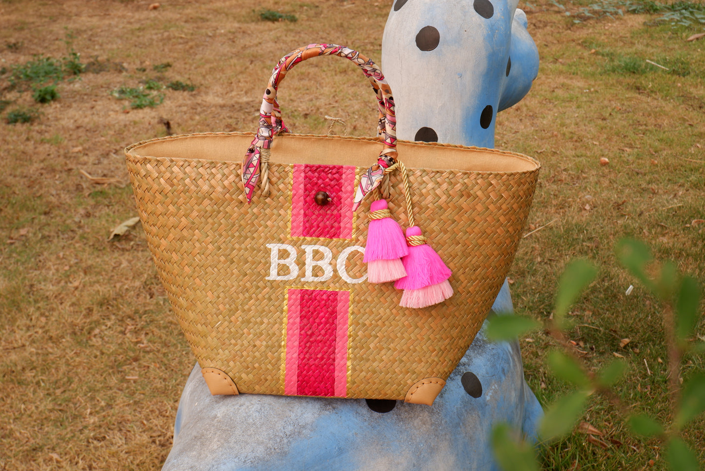 Pink) Bespoke Bridesmaid gift Monogram beach bag Large beach bag Engagement gifts