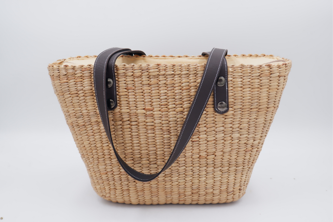 Heading to the Market Beige Woven Straw Tote Bag