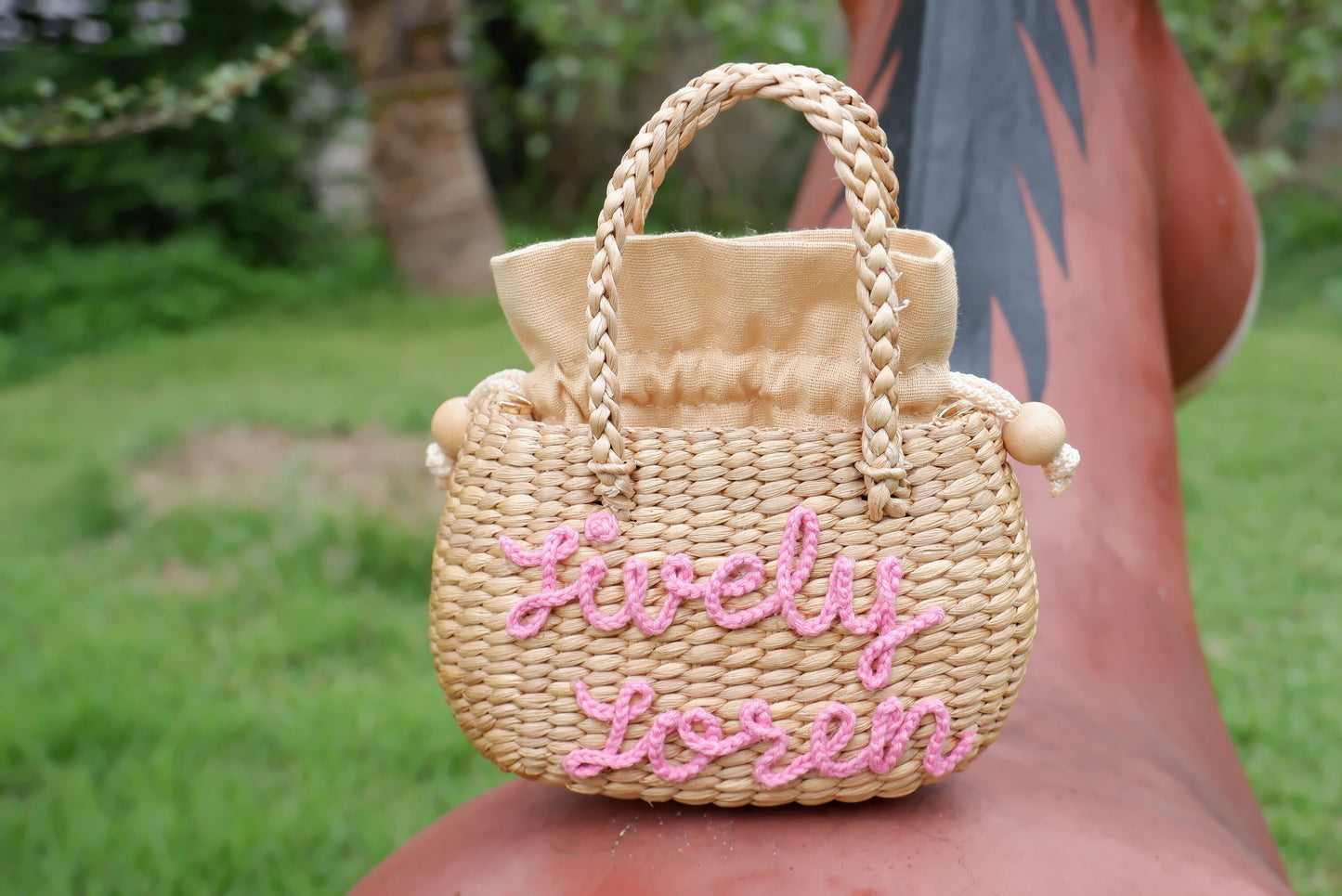 Personalized Kids Bag straw basket purses for kid