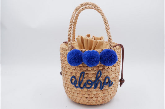 Personalized Pompom bucket bag