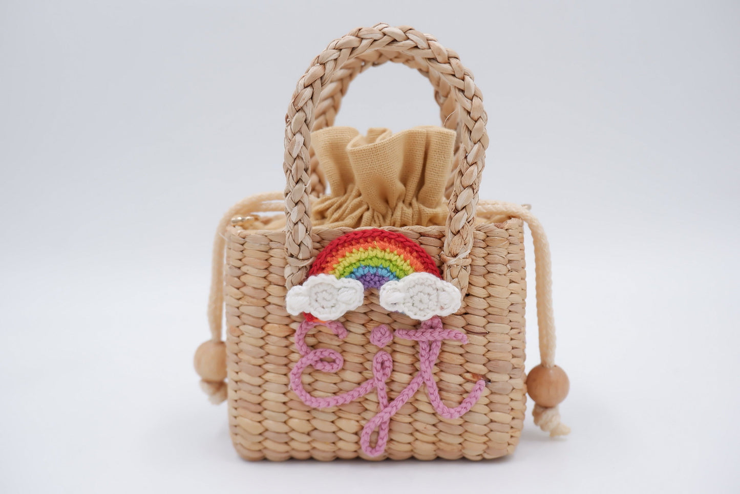 Kids bag personalized straw bag girls purse