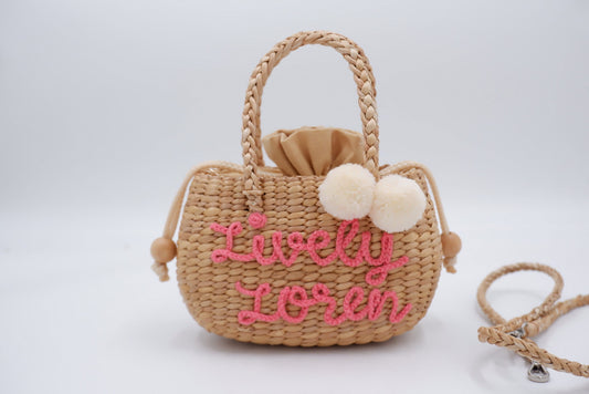 Bag for little girls with pompom